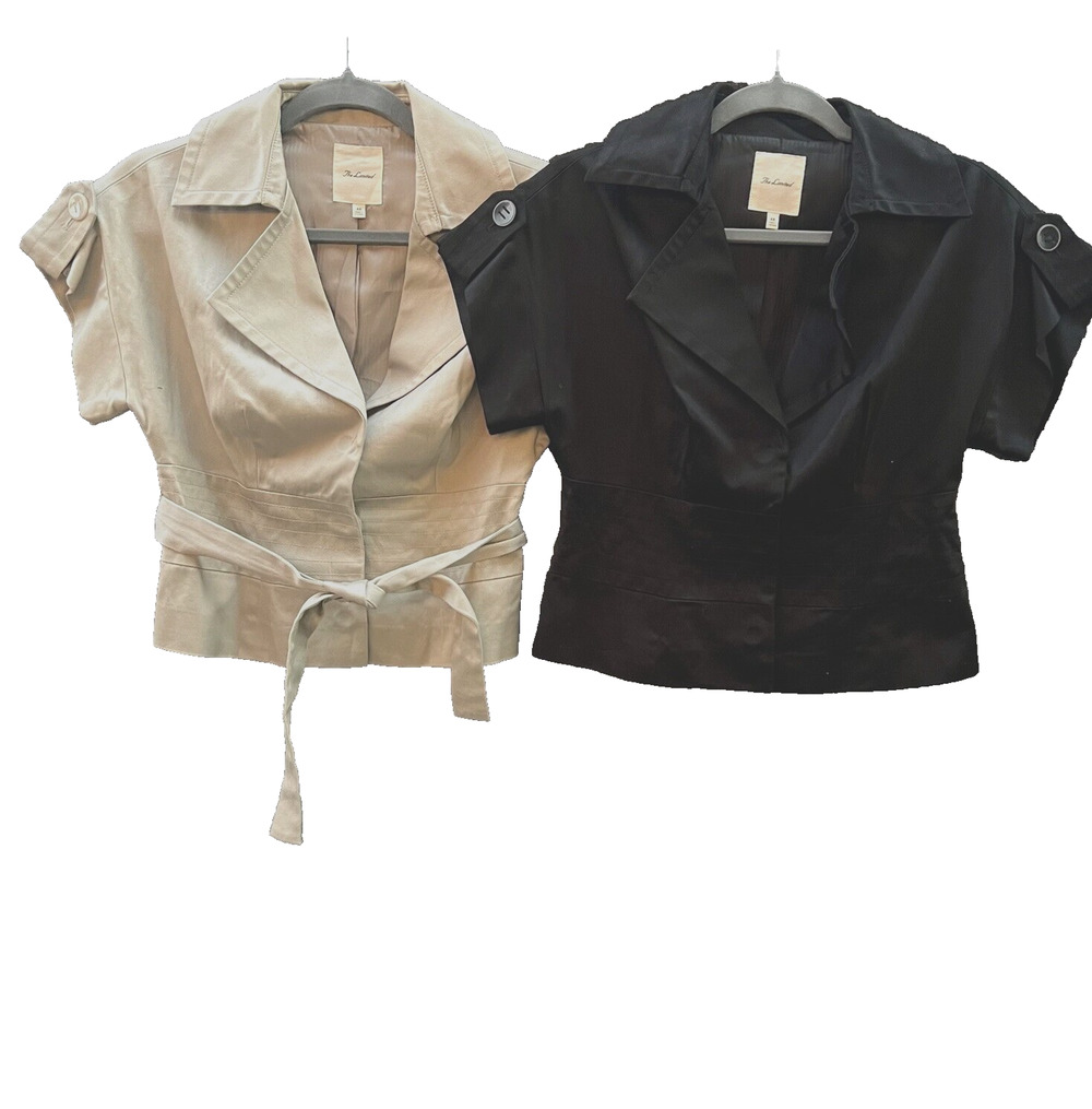 Crop Blazer Jacket Womens XSmall Black Beige Bundle Cropped Business Casual